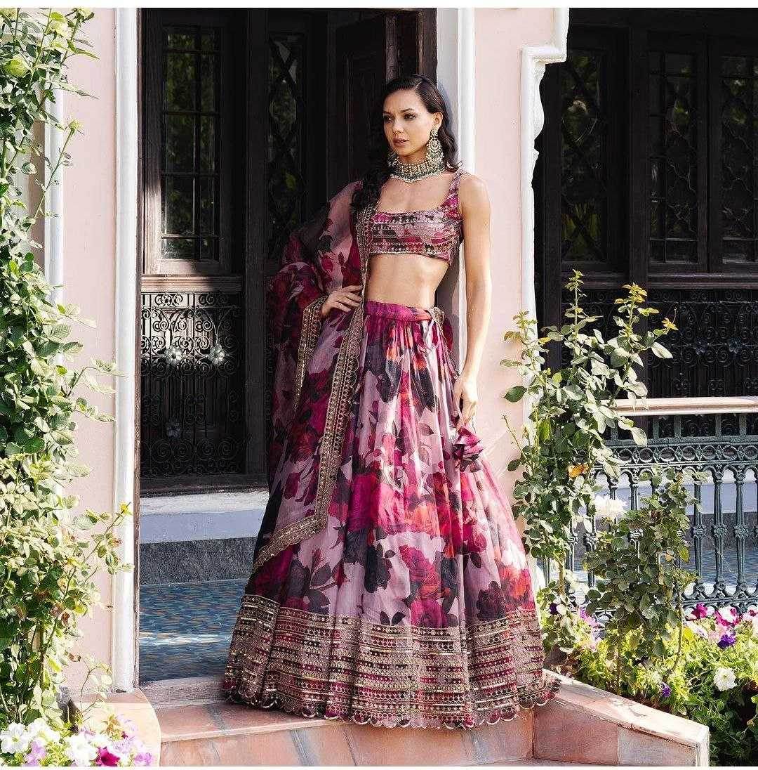Tabby Silk Zari Work Sequins Lehenga With Cancan - MYLUXURY LANE ENTERPRISE